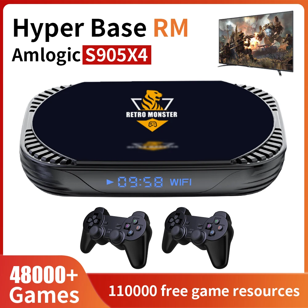 4K Retro Video Game Console S905X4 Retro Monster Game Box Built-in 48000 Games For PSP/PS1/Sega Saturn/SNES Android 11.0 TV Box