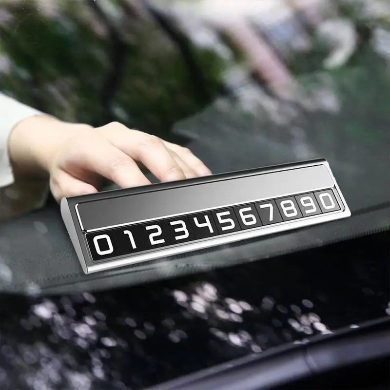 Phone Number Plate For Parking Card Car Dashboard Telephone Number Plate Dashboard Auto Temporary Stop Sign Temporary Parking