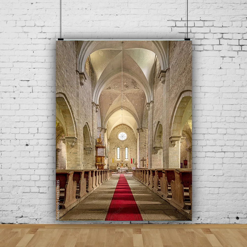 SHUOZHIKE Auditorium European Style Church Photography Backdrop Props Architecture Cathedral Photo Studio Background JT-12