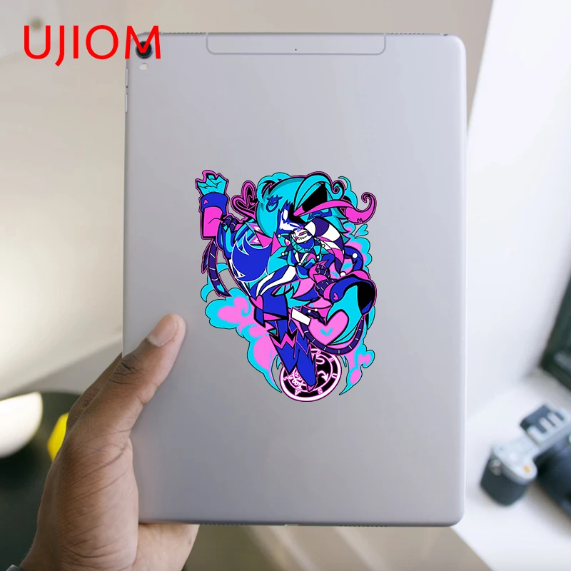 UJIOM 13cm X10.2cm Creativite Graffiti Helluva Boss Wall Stickers Vinyl Scratch Proof Refrigerator Living Room Decal Room Mural