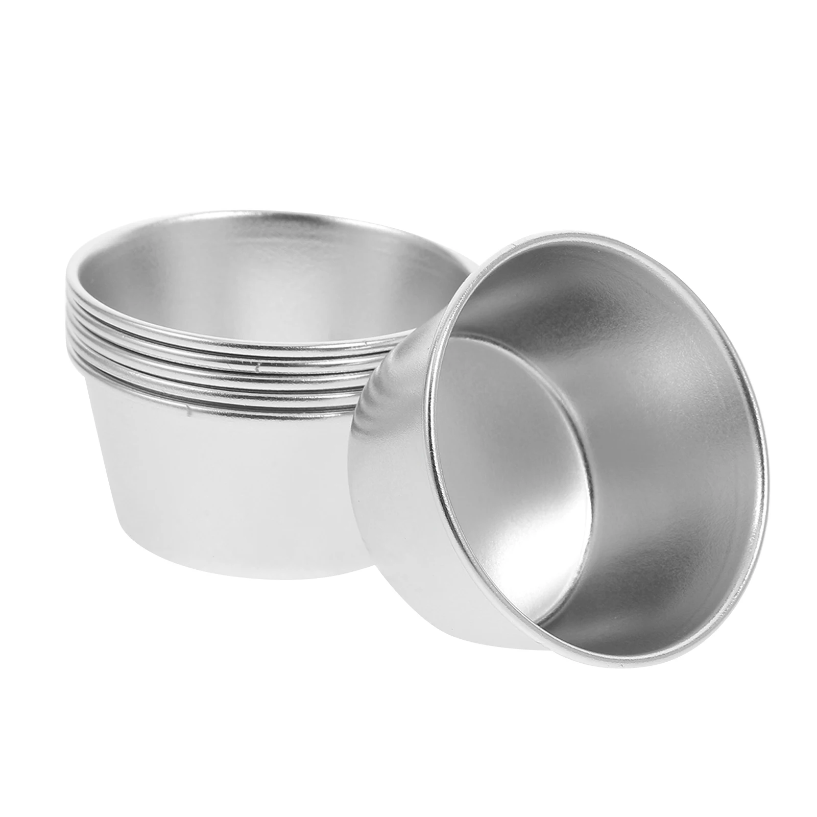

6 Pcs Non-stick Coating Pudding Cups Baking Molds Cake Pan Dessert Cupcake High-carbon Steel Muffin Tin Easy Clean Round Heat