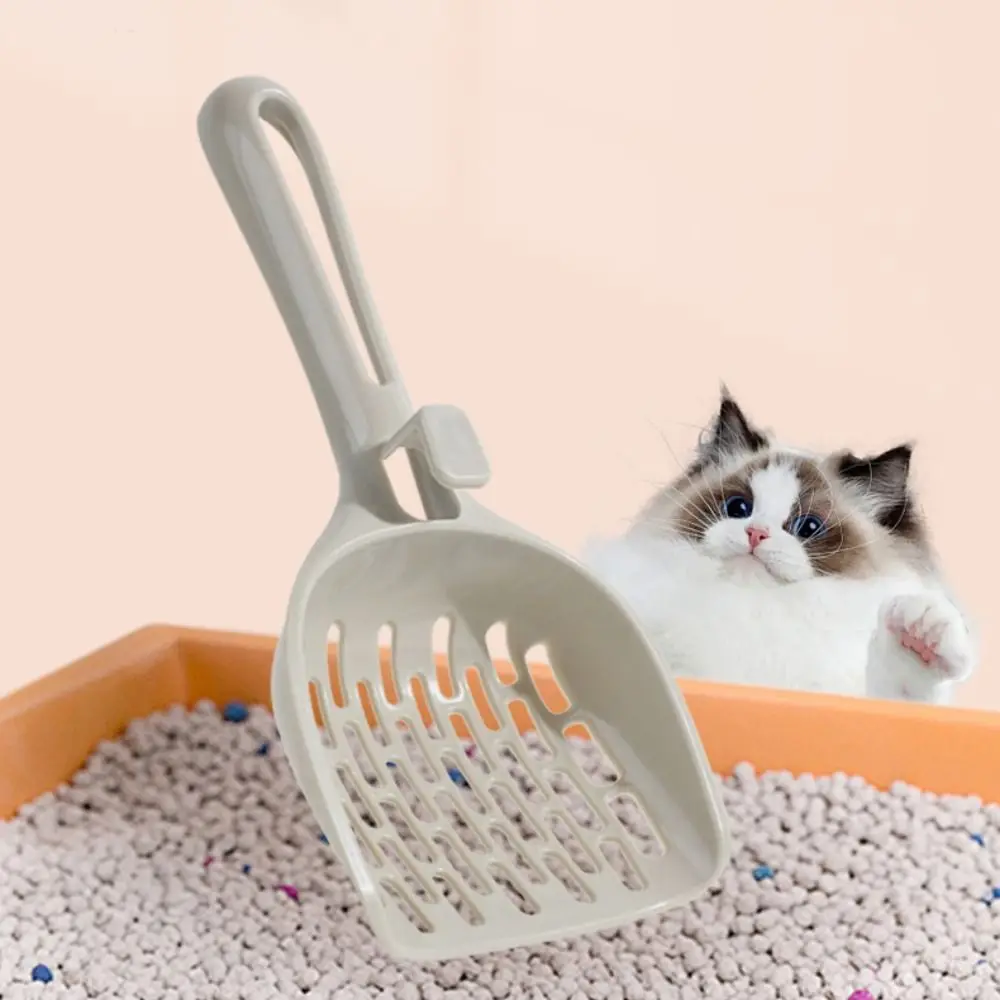 Pelle à litière pour chat en plastique avec trou de confrontation, conception en maille, pelle à sable pour chat, gris, scooper pour livres