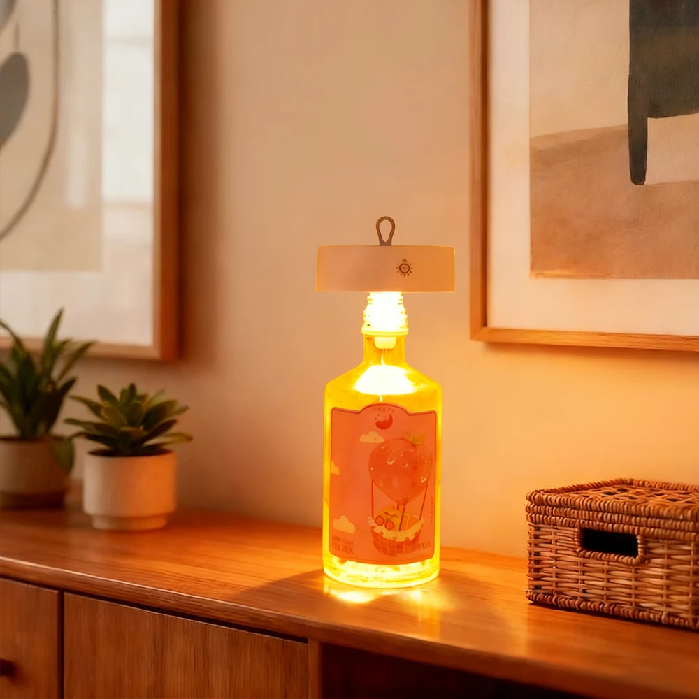 Wine Head Lamp Embedded Bar Restaurant Living Room RGB Dimming Decoration Wine Bottle Table Lamp Atmosphere Light Night Light