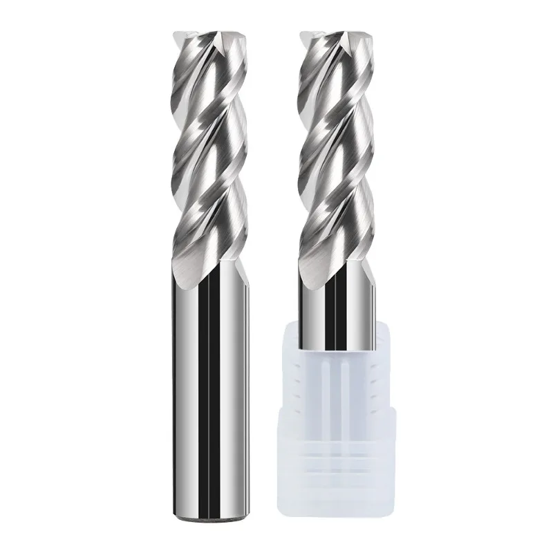 AZZKOR  HRC55 3 Flutes Solid Carbide Corner Radius End Mill High Gloss Aluminum Alloy Extended R Angle Bull Nose Milling Cutter