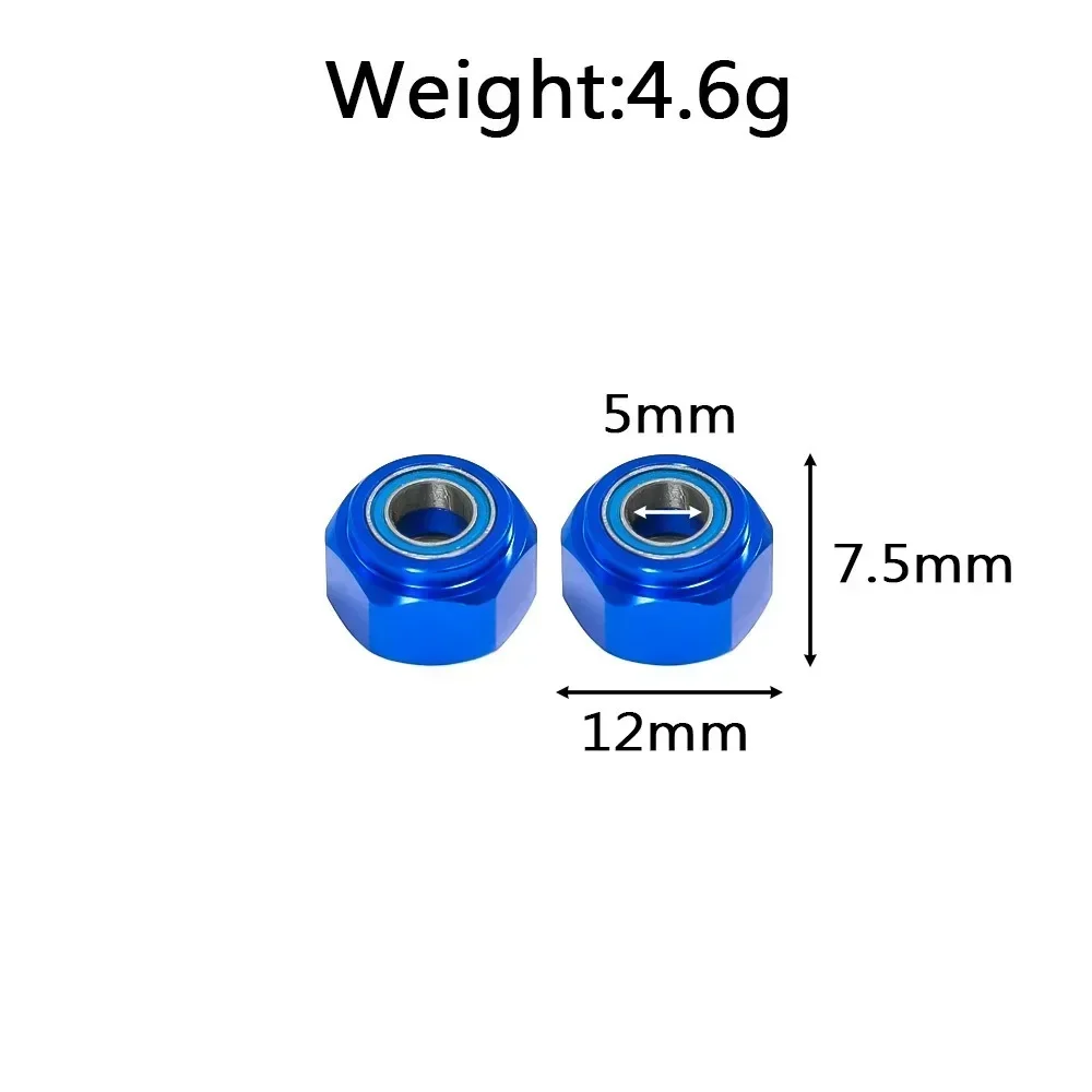 Adaptador de cubo hexagonal de rueda delantera de Metal, 2 uds., 12mm, para Tamiya DT03 DT-03 1/10 RC, piezas de mejora de coche, accesorios