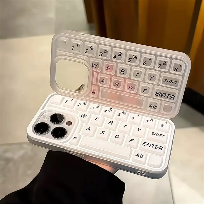 Keyboard case, painted 3D button input method, phone case for iPhone 12 13 14 15 16 pro max
