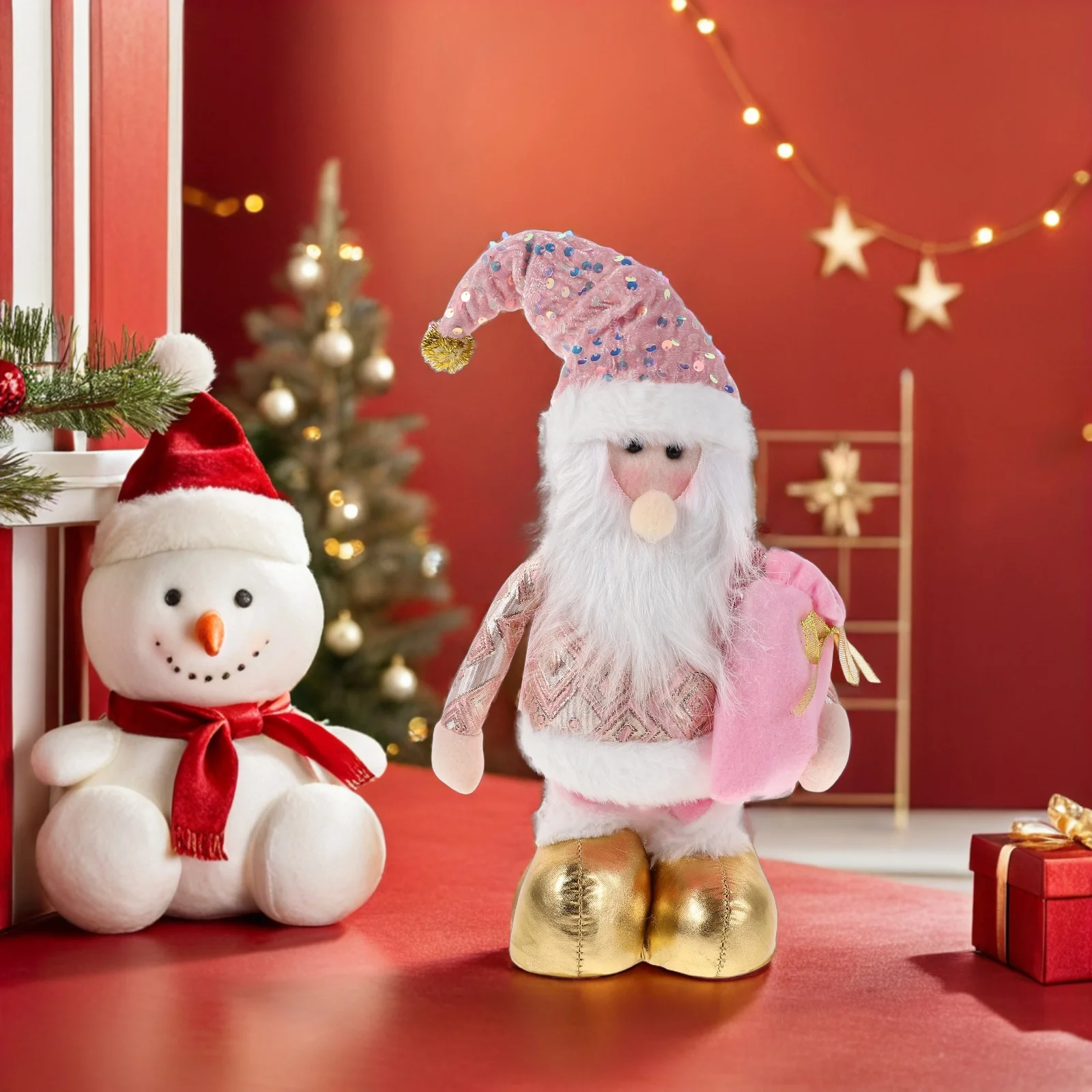 

Adjustable Decoration Holiday Figure Lighting Music Desktop Ornament Winter Party Decoration Country Decor