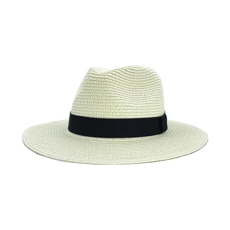 

Womens Mens Wide Brim Straw Panama Hat Beach Vacation Sunshade Fedora Summer Beach Cap UPF Straw Hat for Women