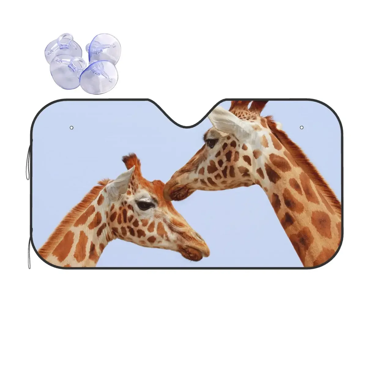 Cute Giraffe Personality Windshield Sunshade 76x140cm Animals Lover Aluminium Foil Sun Visor Sun Shade Protect