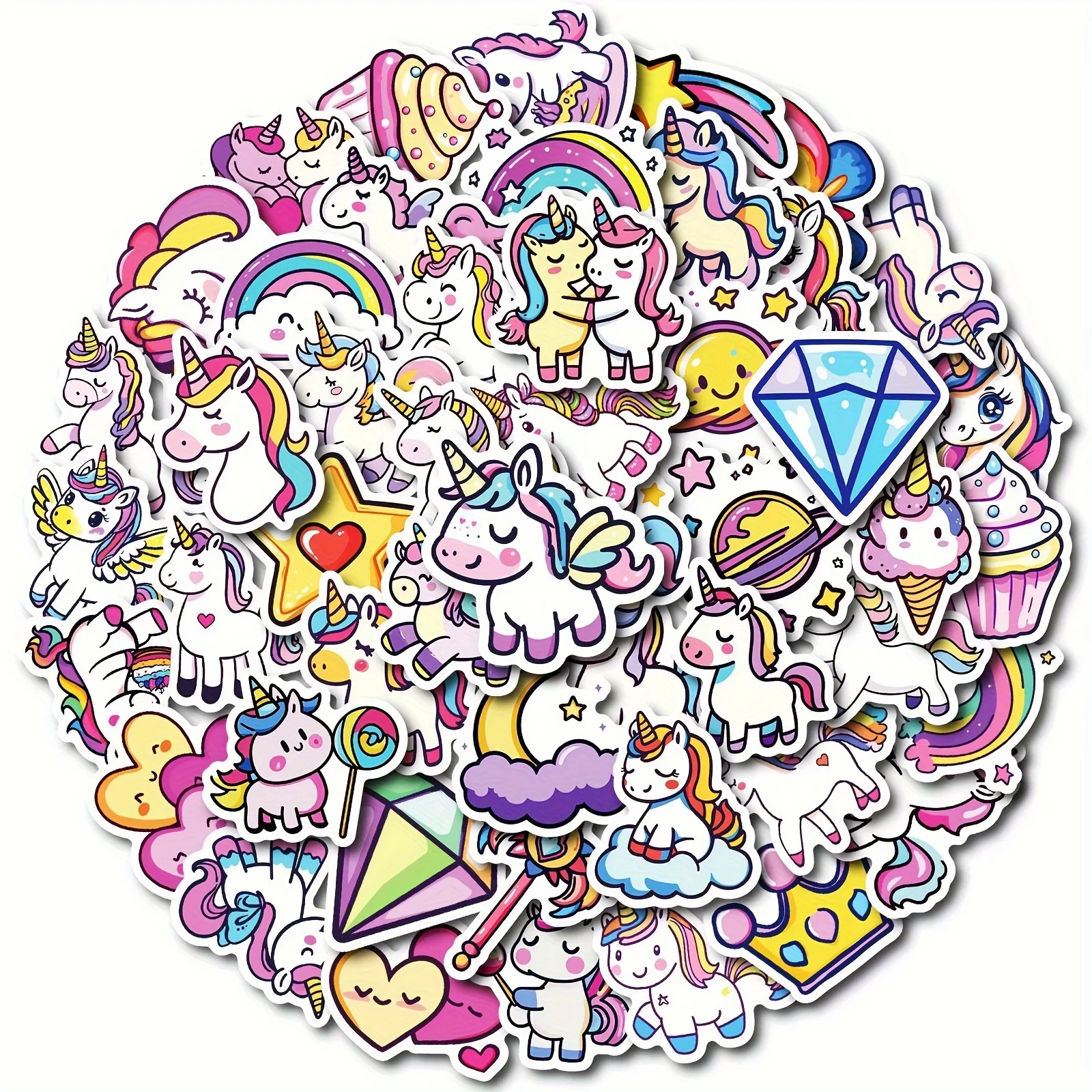 

Creative Rainbow Unicorn Sticker Set for DIY Cup and Laptop Decoration