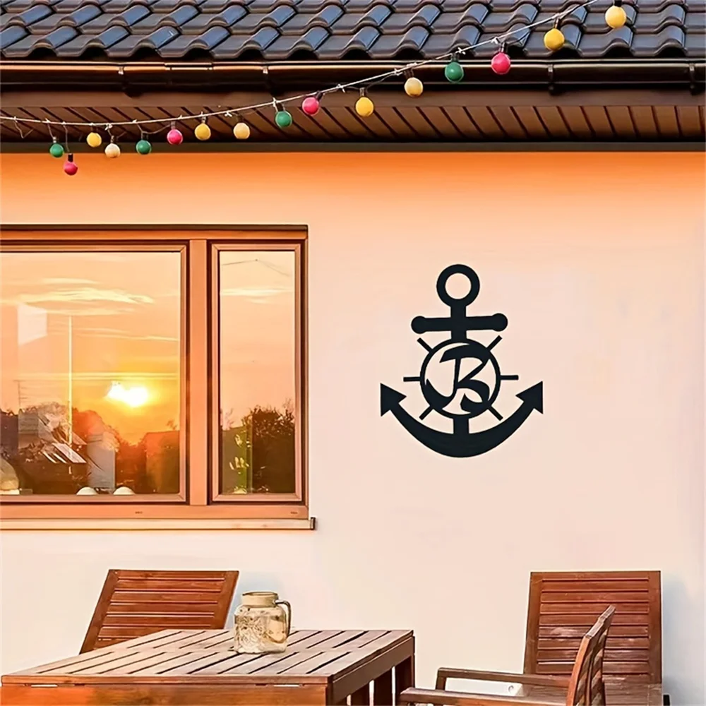 Custom Letter Anchor Metal Wall Art - Versatile, No-Power, Elegant Decor for Home & Gifts, Perfect Indoors & Out