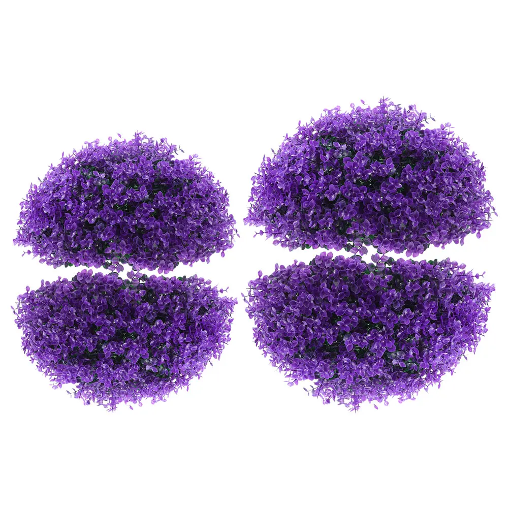 

2 Pcs Artificial Eucalyptus Leaf Plant Balls 25cm Purple Blue Decorative Grass Balls Indoor Outdoor Topiary Wedding Party DIY