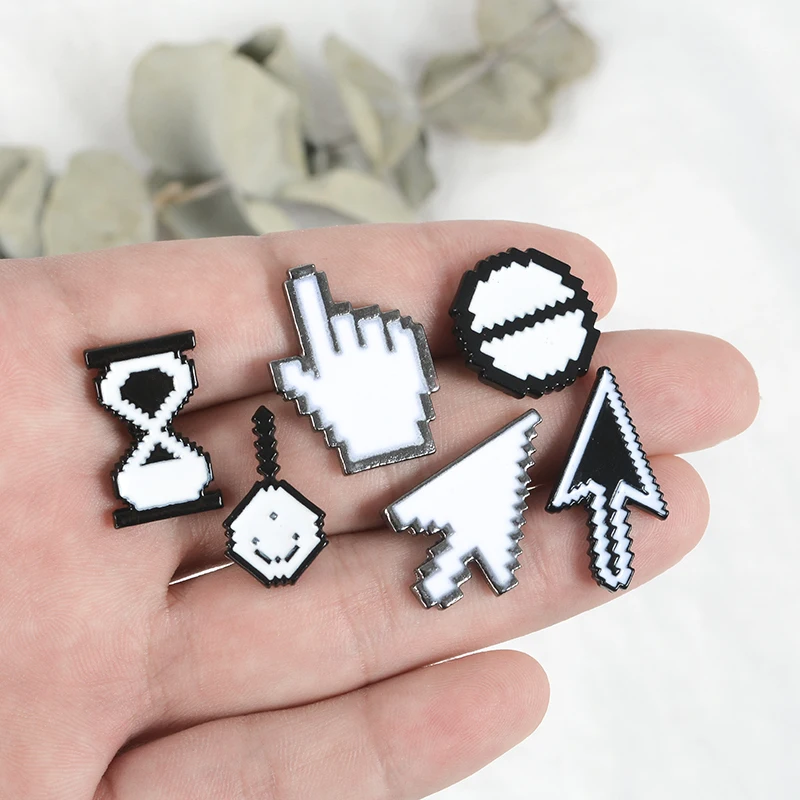 Enamel Pin Mouse Arrow PS Toolbar Badge Custom Brooch Denim Shirt Lapel pin White Simple Designer Jewelry Gift 7 Styles Cursors