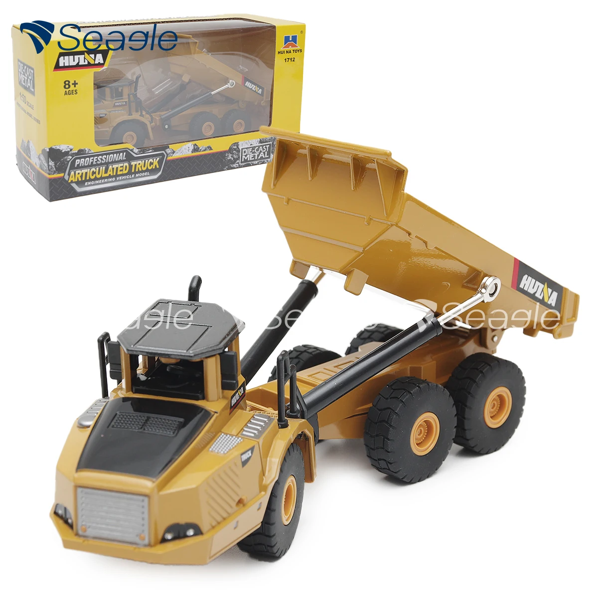 

Масштаб 1/50, Huina 1712, статическая литая под давлением шарнирная модель самосвала, оригинальная упаковка для детей 8 лет, США, акции