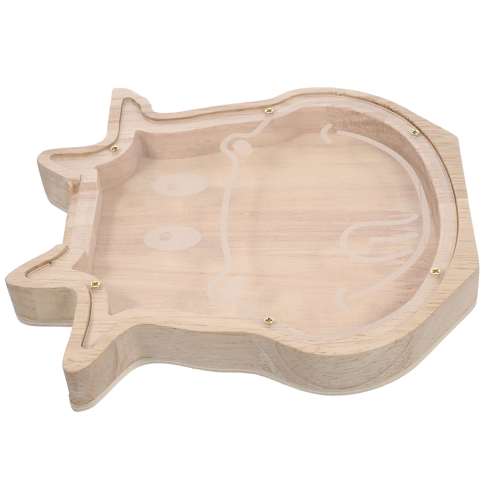 

Cartoon Cow Piggy Bank Wooden Animal Shaped Coin Storage Large Capacity Savings Box for Kids Adults Travel Size Decor