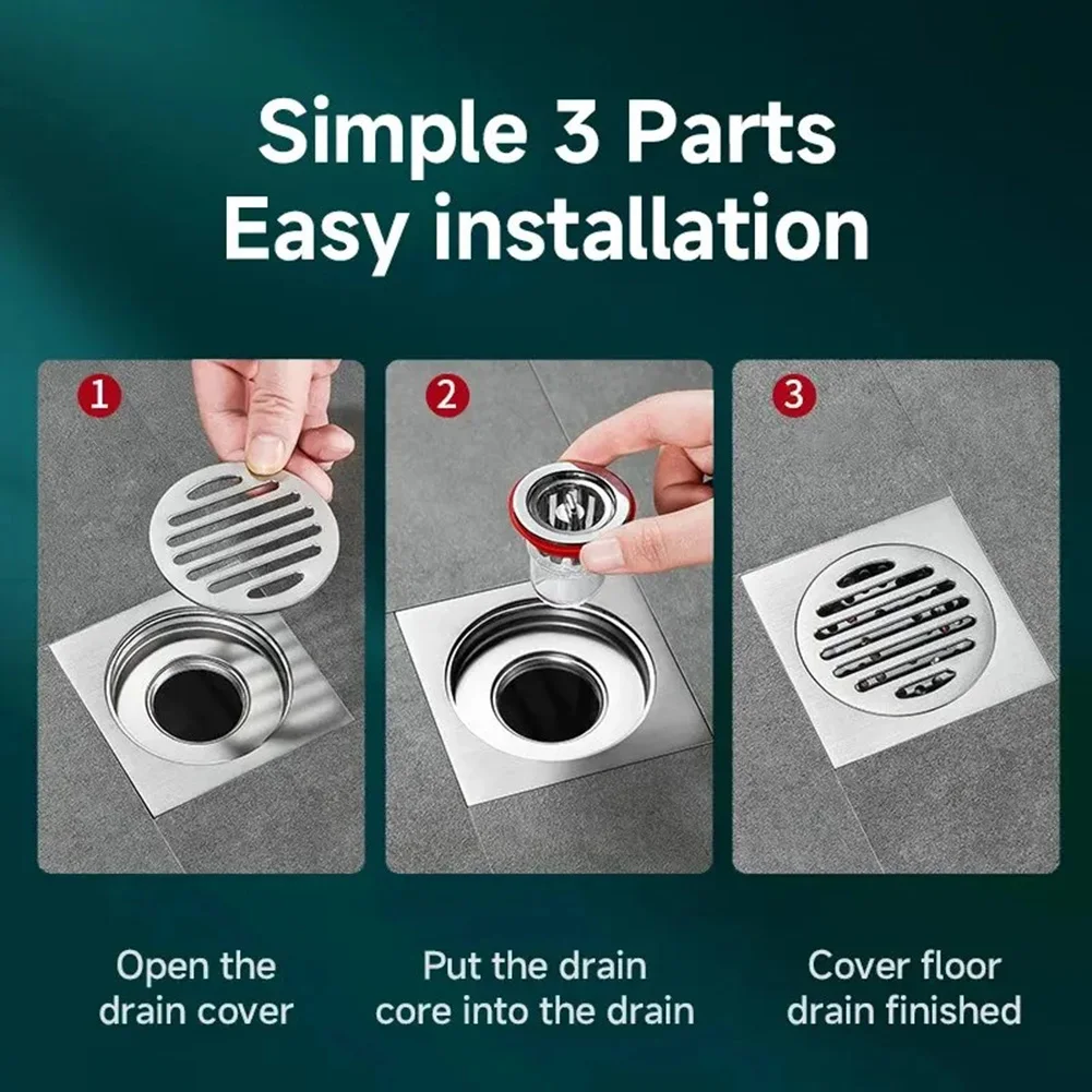 Espaços funcionais 6*7*3cm filtro de esgoto anti-odor capa de drenagem do banheiro tamanho compacto para conveniência para banheiro