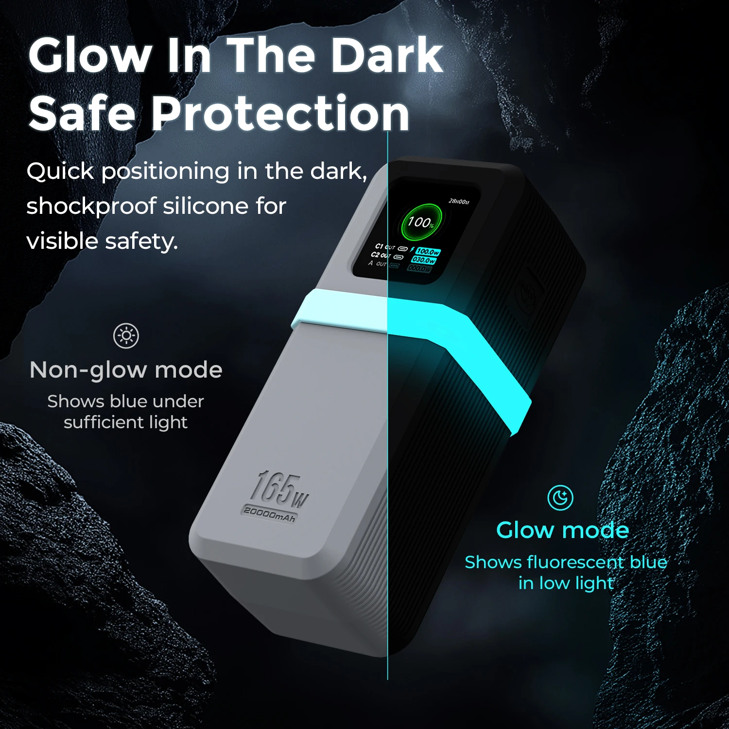 حافظة سيليكون SIKAI لهاتف UGREEN Nexode165W 20000mAh Power Bank PD3.0 غطاء آمن مضاد للغبار ومقاوم للخدش