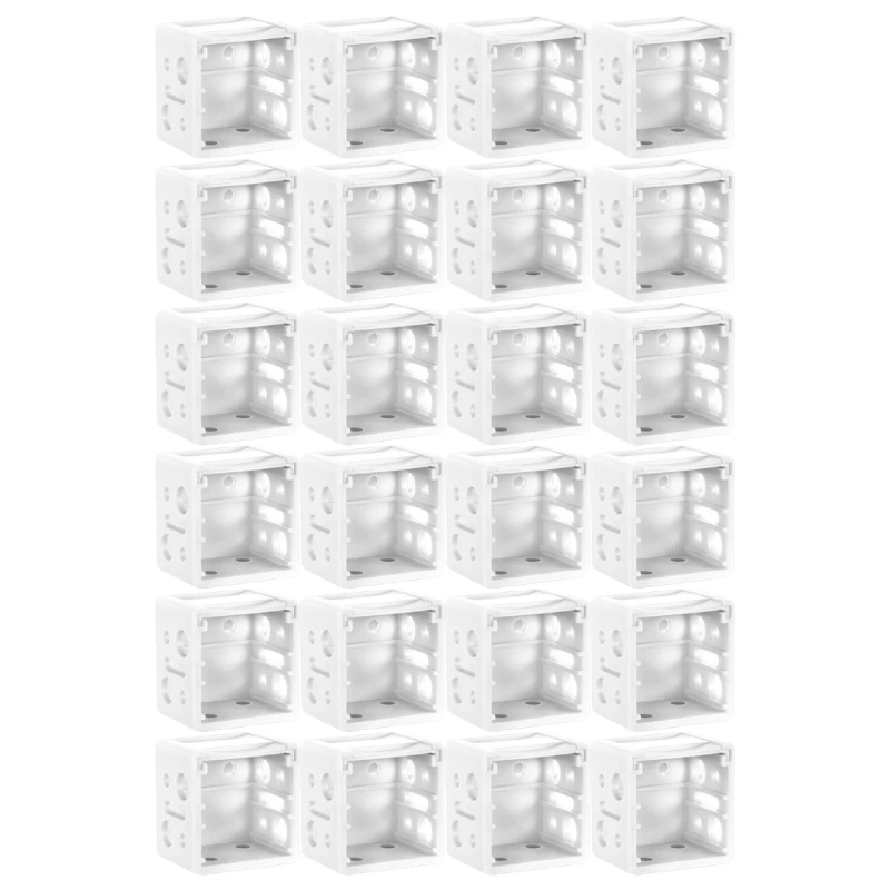 6/24Pcs Plastic Blind Mounting Brackets White Box Headrail Holder Brackets for Window Blinds Curtain Installation Code