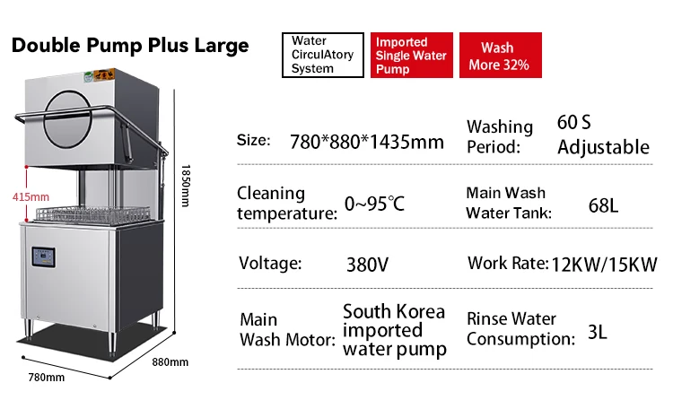 Wholesale High Capacity Kitchen Hotel Commercai Hood Dishwasher Automat Dishwashers