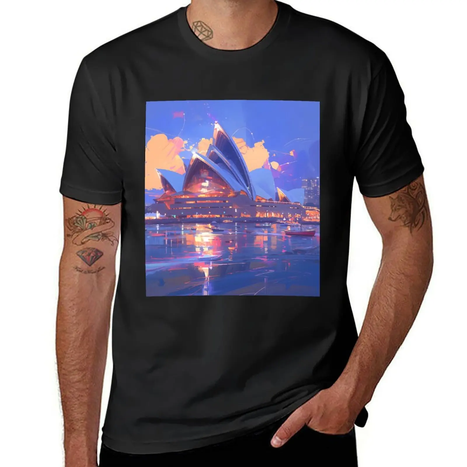 

Opera House 5 T-Shirt customs design your own graphics tops hippie clothes Men's clothing