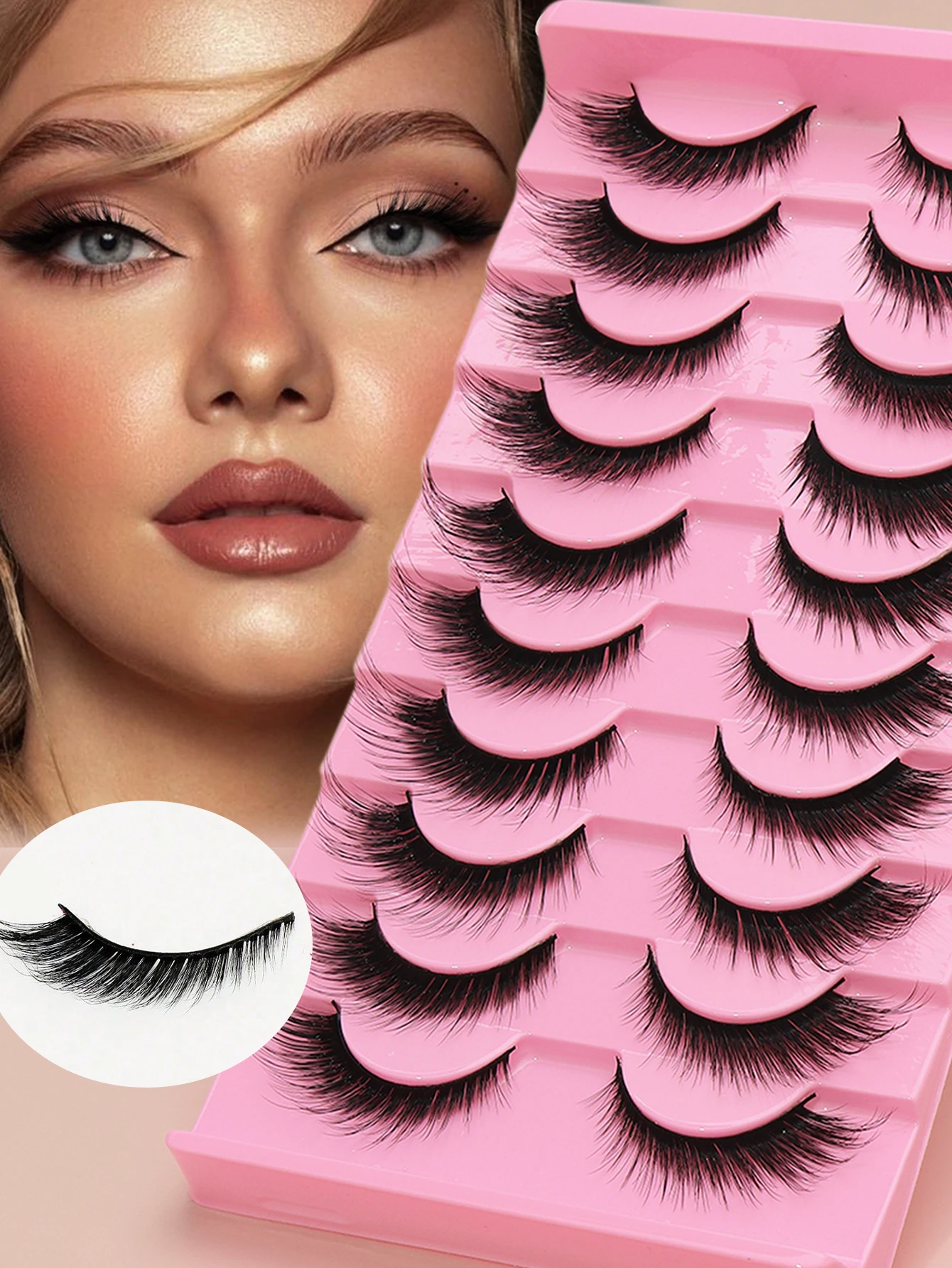 10 أزواج من الرموش الصناعية الطبيعية رقيق ناعم مائل رموش صناعية سوداء رقيقة وطويلة رموش صناعية سميكة #1