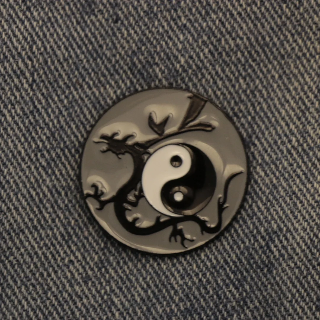 "Unique Yin-Yang Pin, Perfect for Both Men and Women To Accessorize Clothing and Backpacks.