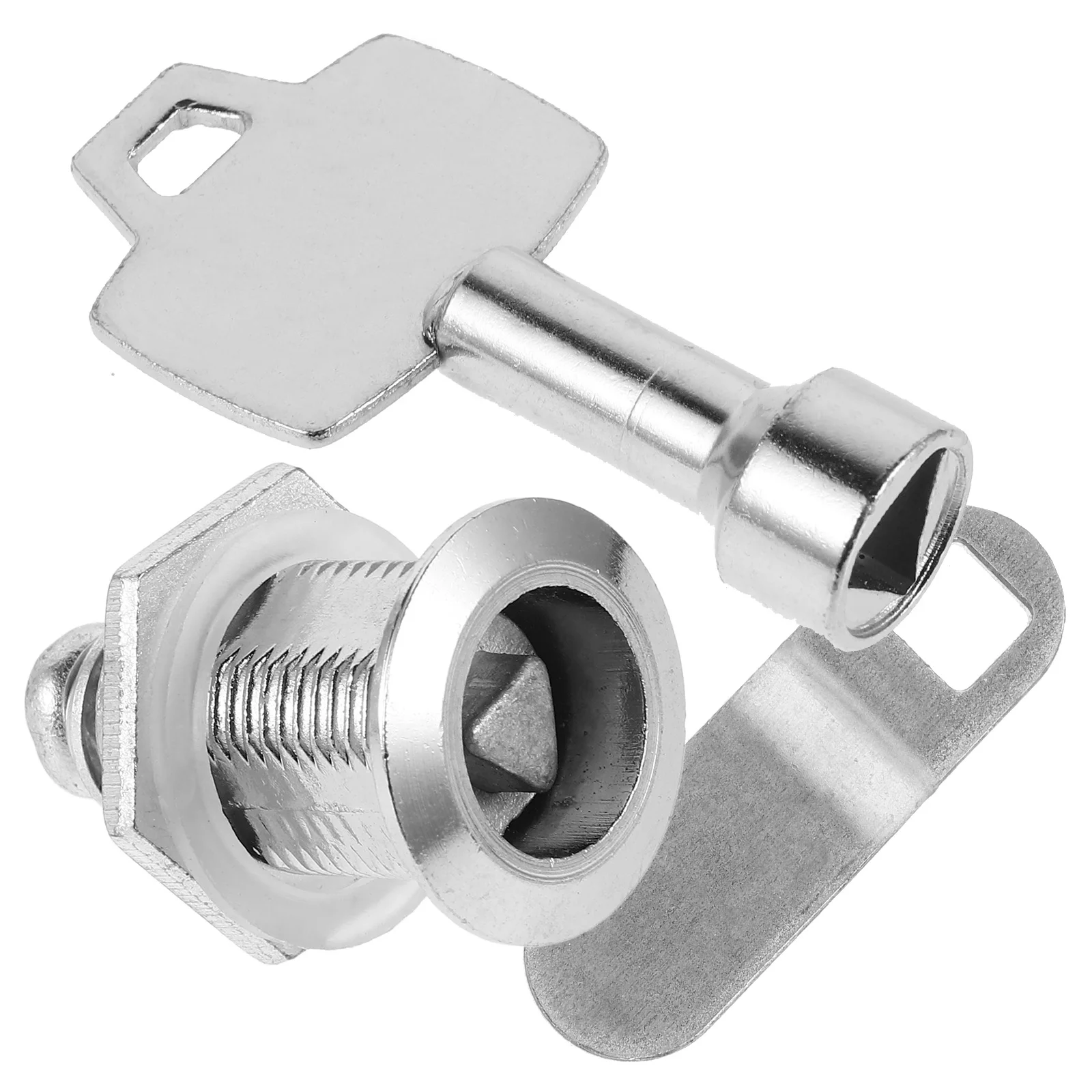 

1 set Trash Key Iron Material Garbage Can Lid Lock Triangular Slot Triangle Slot Lock Kit Waste Bin Protect