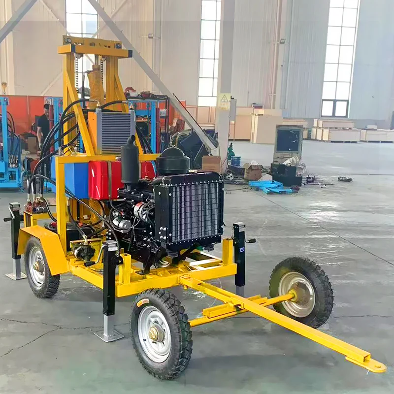 تخصيص 4 اسطوانة 60HP محرك حفر الآبار الهيدروليكية آلة حفر المياه بئر حفر آبار المياه 200 متر 300 متر
