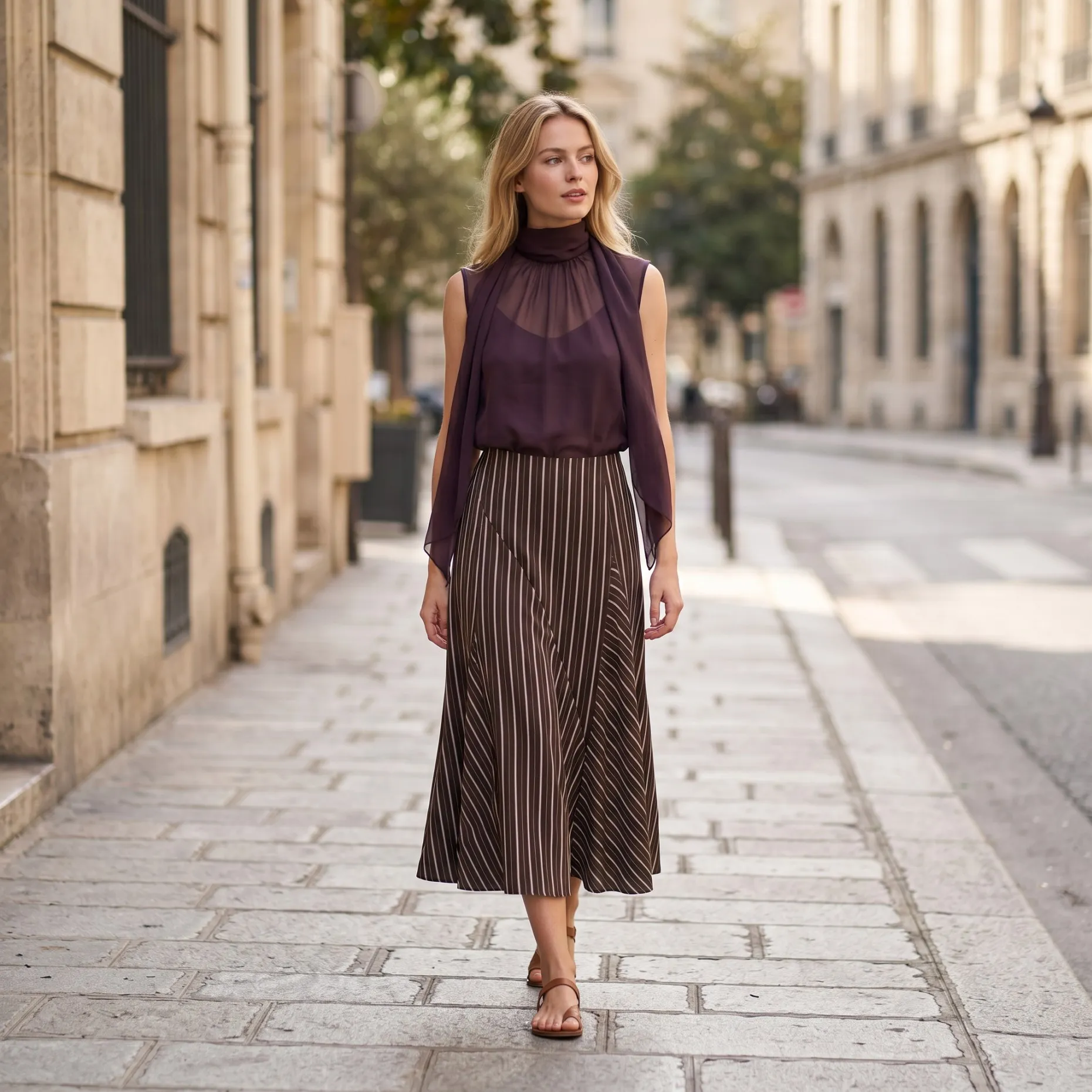 26Ladies Elegant Skirt High Waist Midi Length Skirt for Everyday Style Summer Top for Women Casual Sleeveless Shirt Solid BE0605
