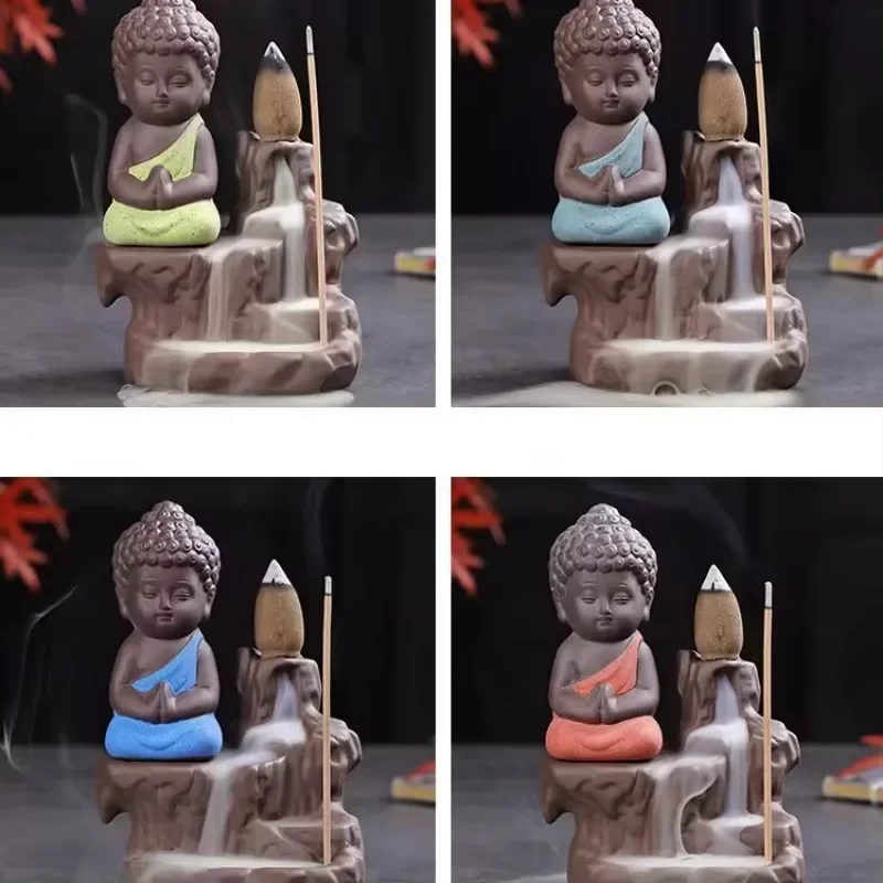 Mini Backflow Incense Burner Smoke Waterfall Incense Burner for Home Office Decor