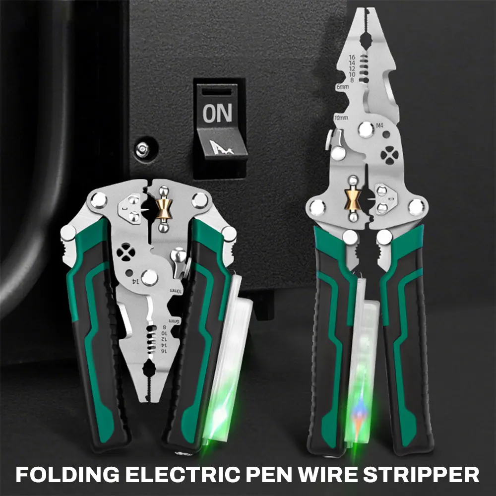 Multi-Function Electrician Pliers Hand Tool For Cutting Crimping Winding Wires Stripper Foldable Cable Cutter Stripper Plier