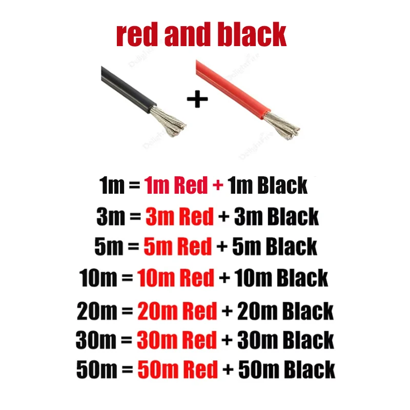 1-30m Cold Heat Resistant Silicone Wire 4 6 8 10 12 14 AWG Gauge Red Black Electric Cable for RC Car Battery Auto Inverter Solar