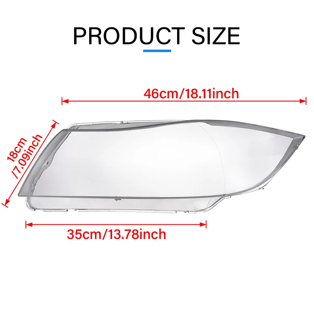 Car Headlight Cover Front for BMW 3 Series E90 Headlamp Cover 2005-2012 Model BMW 318 320 325 328 335 [Low-end Lenseless Model] view 5