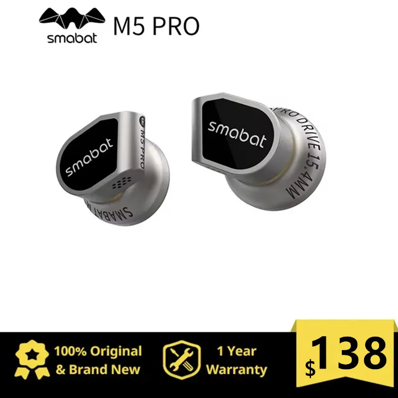 Smabat M5 PRO Earphone 15.4mm with MMCX Detachable Cable