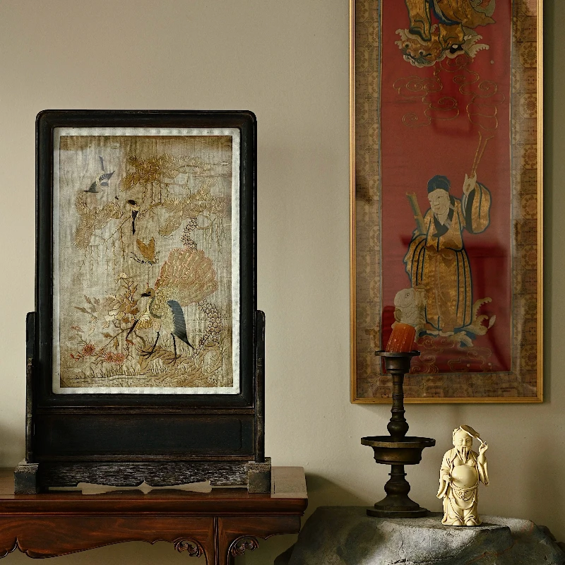 "Prosperity and Auspiciousness" screen-inserted woodcarving collectibles, decorative crafts, and gifts