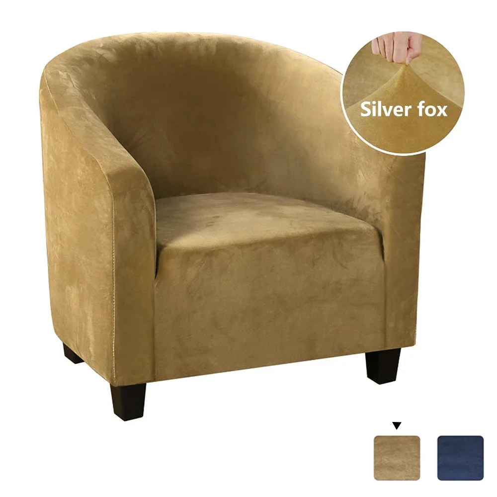 

1 Seat Velvet Solid Sofa Cover High Elasticity Stretch Couch Cover Sofa Corner Furniture Cover Single-seat Sofa Slipcovers