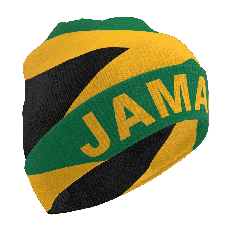 

Jamaica вязаная шапка с бесплатным именем на заказ зимний холодный пуловер Jamaican Patois с изображением флага страны вязаные теплые шапки Jm хип-хоп шапочки