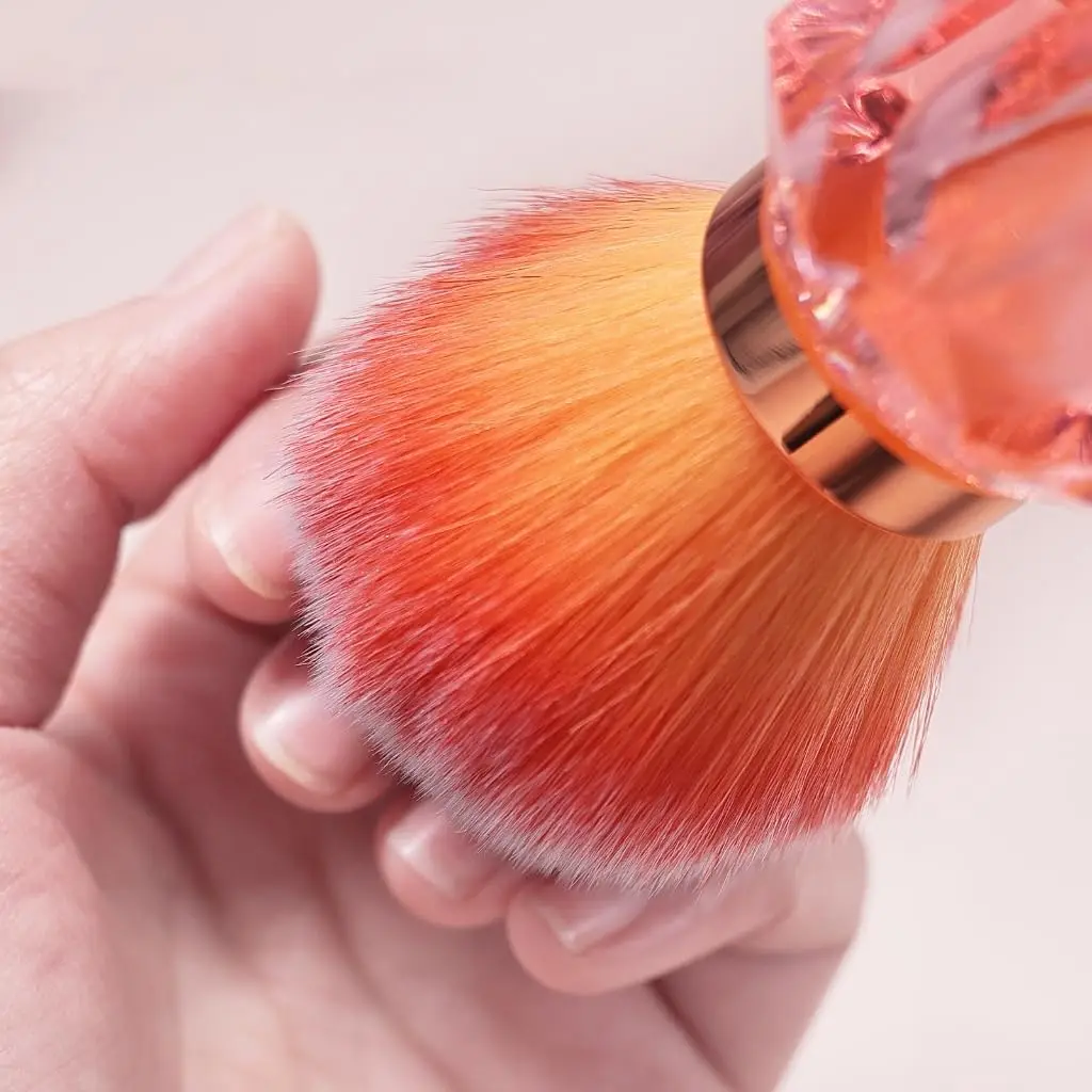 Pennello multiuso per rimuovere polvere per unghie per uso domestico in salone Pennello per polvere per nail art con manico a forma di cristallo Pennelli per trucco