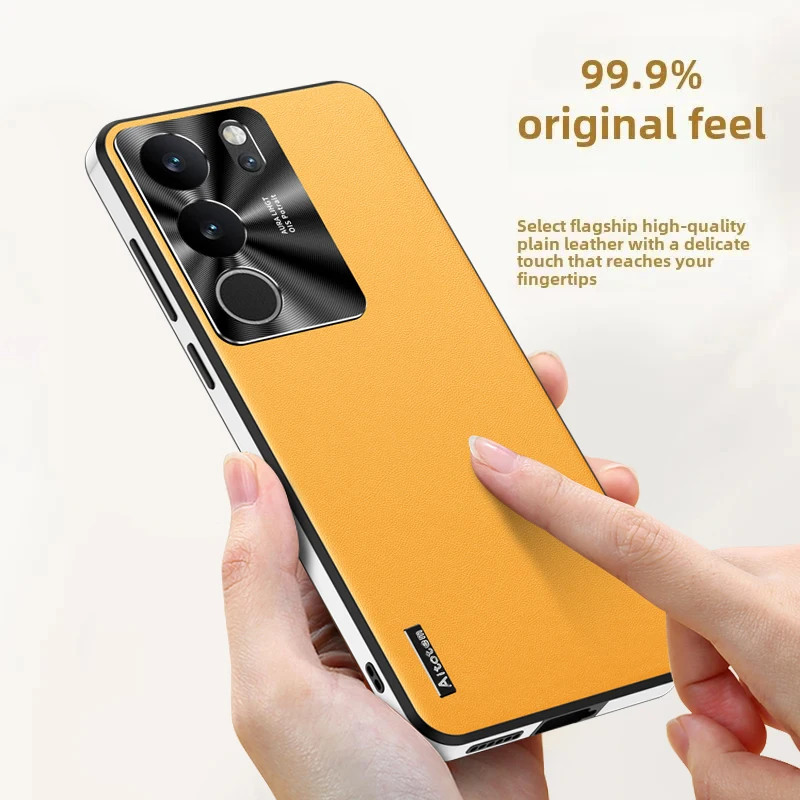 

Shockproof Phone Case For vivo V40 V27 V29 V30 Pro Metal Lens Full Protection Matte Leather Back Cover Silicone Soft Edge Cases
