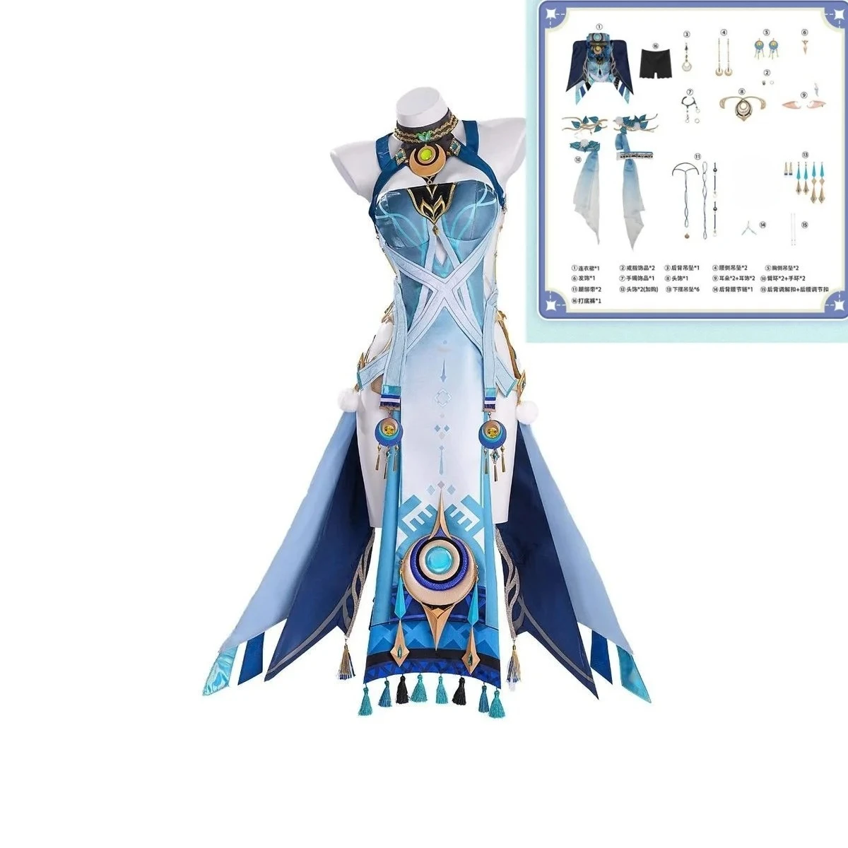 Lauma Cosplay Kostuum Genshin Impact Lauma Pruik Jurk Frostmoon Scions Hoofddeksels Halloween Party Rollenspel Kostuums en Pruik