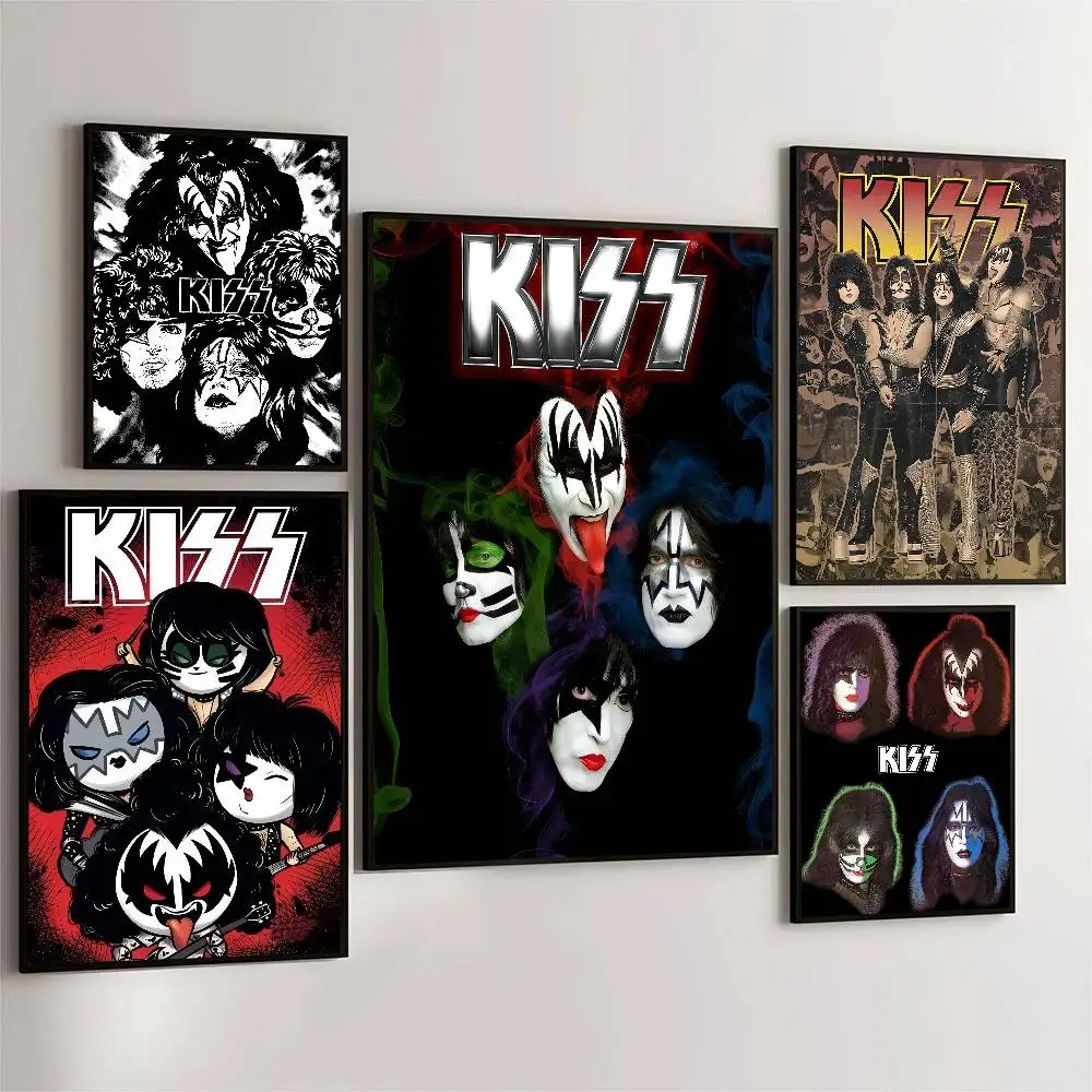 Vintage Heavy Metal Kiss Band Poster High Quality Print Waterproof Wall Art Sticker For Bar Living Room Decor Gift view 2