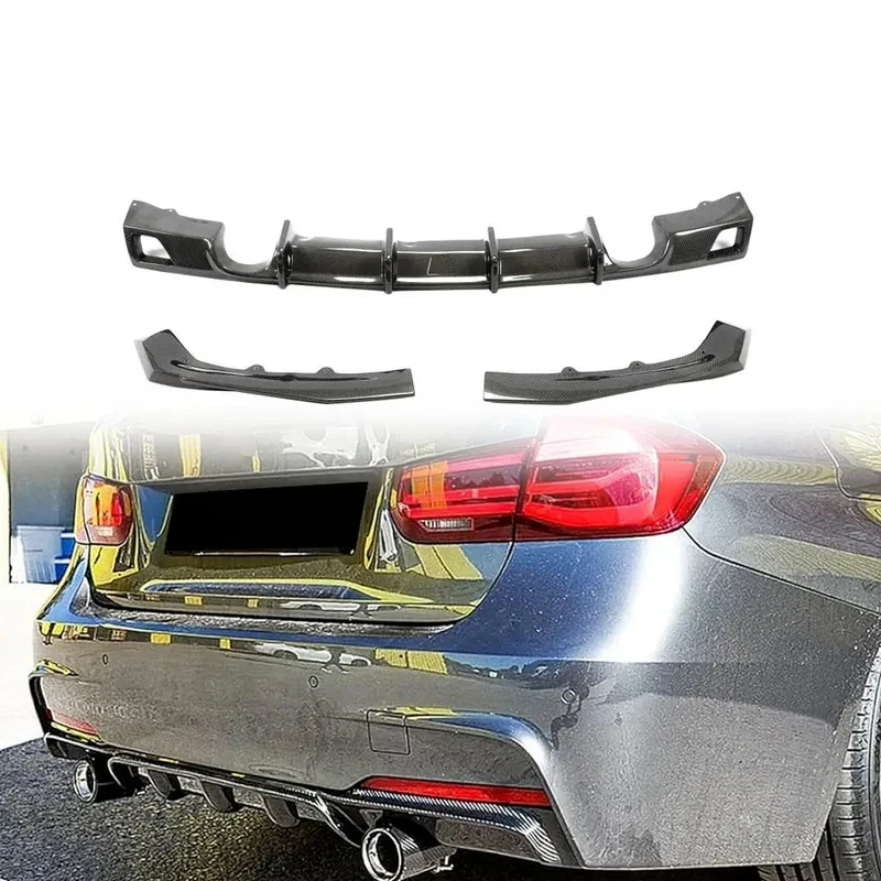 

Wholesale Carbon Fiber Rear Diffuser With Side Fin Spoiler Fit 2013-2018 F30 F31 F35 3 Series M Sport Mod Parts