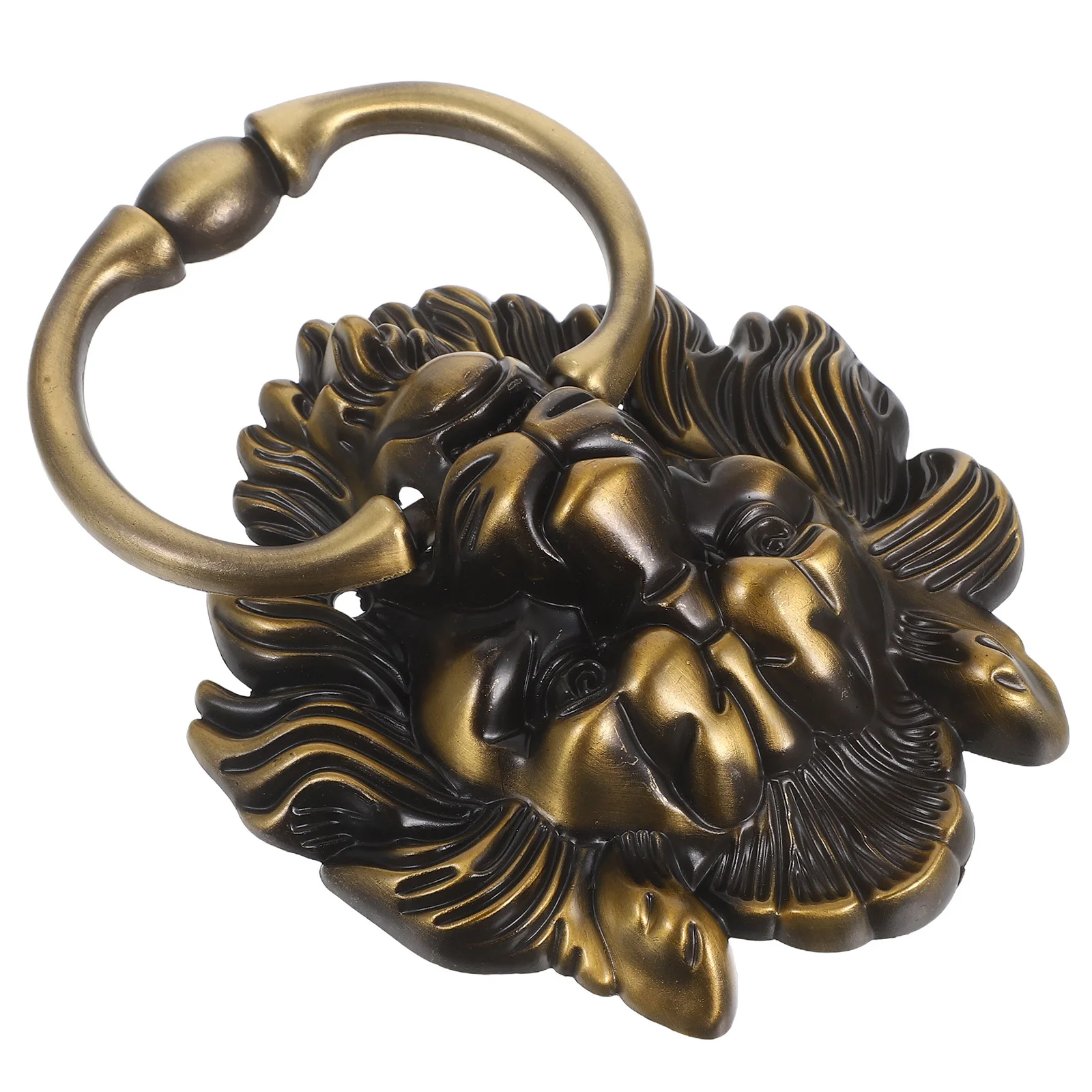 

Lion Head Door Knocker Zinc Alloy Silver Front Decorative Pull Handle Vintage Ring Design for Doors Cupboards Drawers