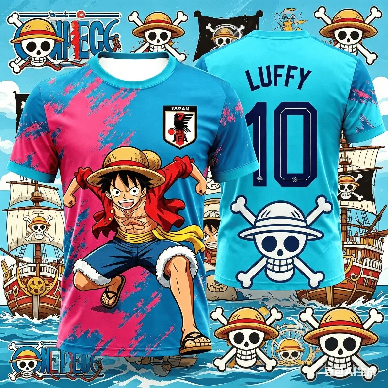 Maillot de football One Piece Luffy Japon 2026 pour enfants et adultes – Kit spécial de football à séchage rapide pour hommes