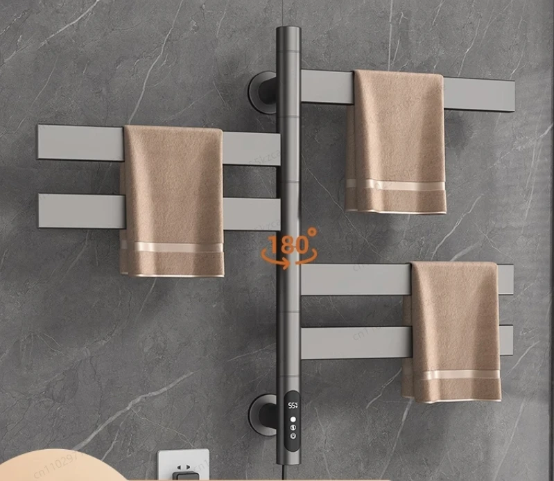 

Умный полотенцесушитель для ванной с контролем температуры, 180 ° Вращающийся электрический обогреватель для дома