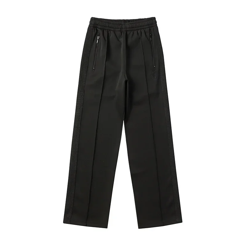 

Good Quality Black Men Woman Pants Fashion Street Side Edge Weaving Stripe Embroidery Joggers Sweatpants Trousers