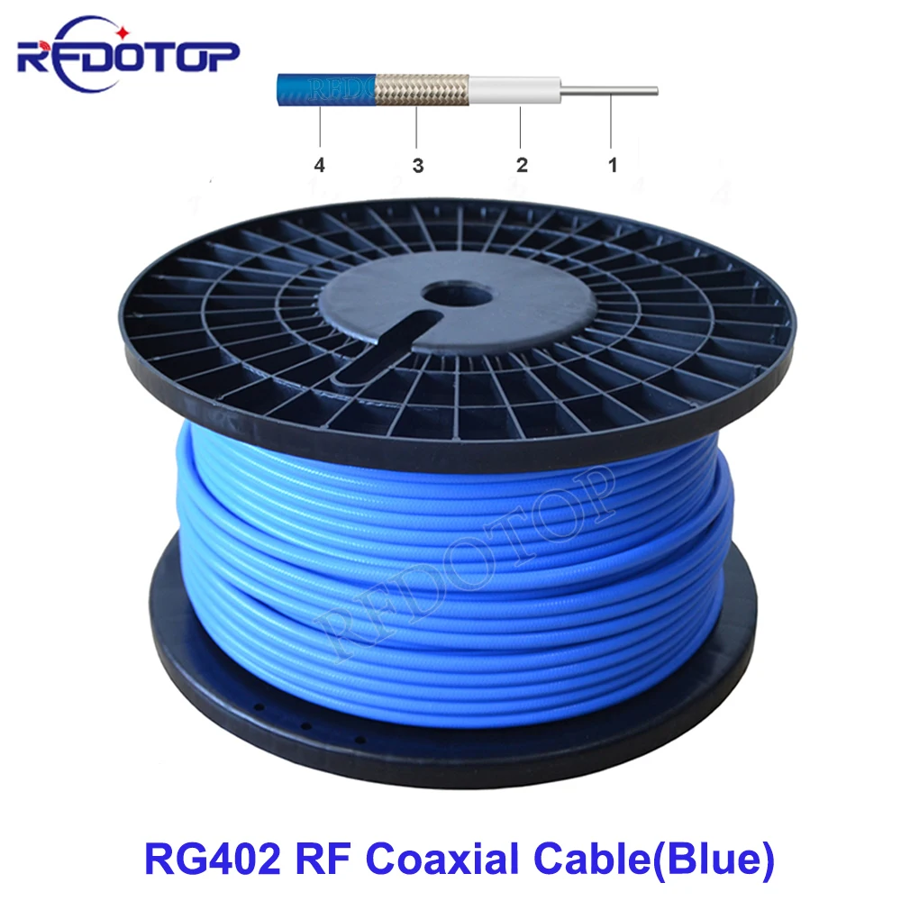 

Blue/Red/Silver 0.141" RG-402 Semi-Flexible RG402 High Frequency Test Cable 50 Ohm RF Coaxial Cable Pigtail Jumper 50CM-200M