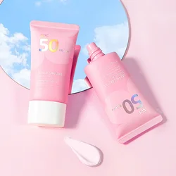 Sakura Brighten Cream Korean Sunscreen Protector Facial Solar Sun Blocker Spf50 Isolation Lotion Cream Refreshing Moisturizing