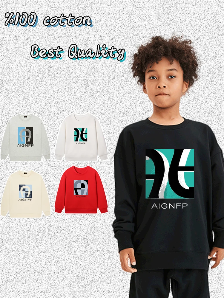 

Модный детский свитшот, осенние толстовки для мальчиков, детский пуловер из % 100 хлопка, повседневная одежда для отпуска, трендовый детский свитер, одежда для мальчиков