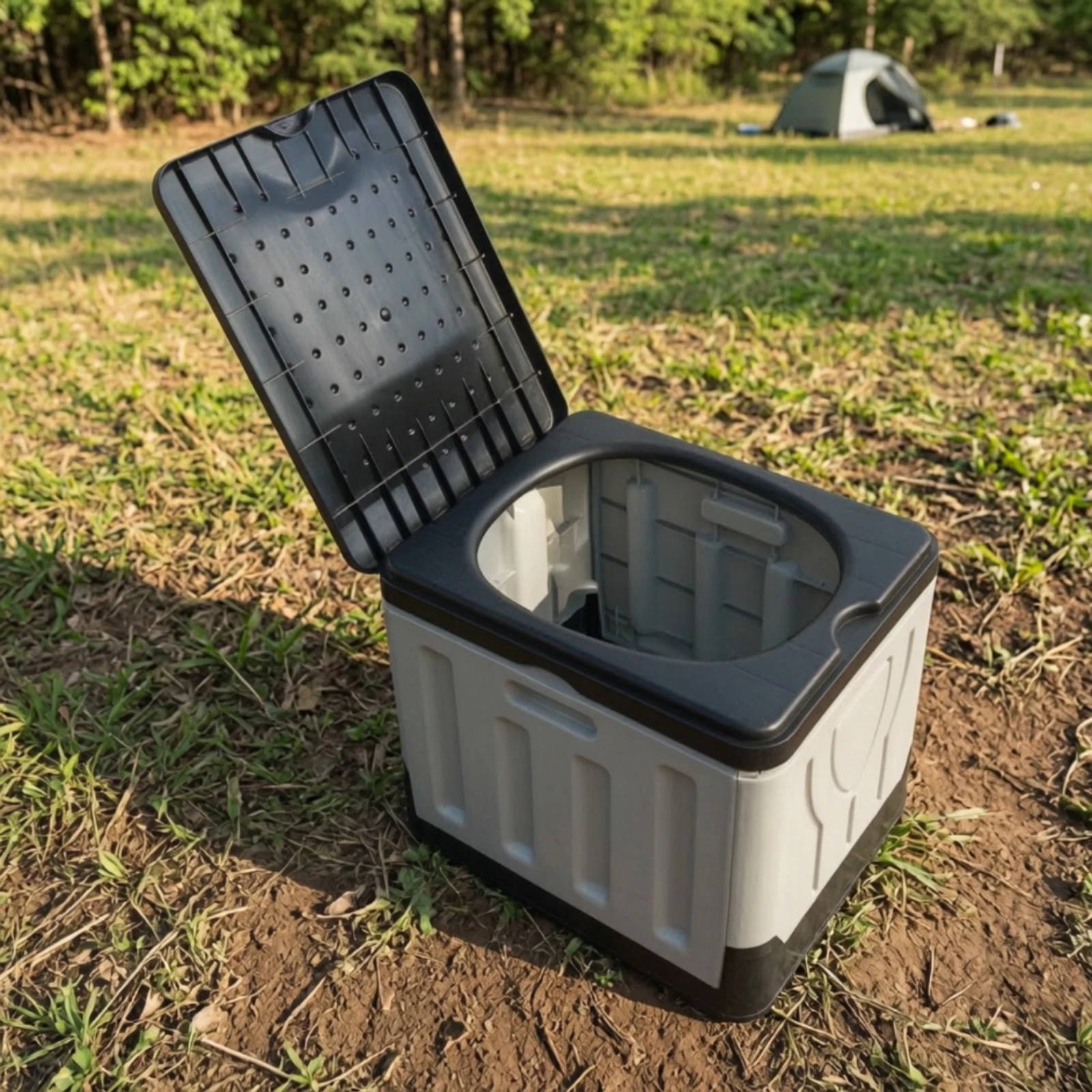 Foldable Toilet Multi-Functional Collapsible Toilet Porta Potty Long-Lasting Heavy-Duty for Campers, Camping, Road Trips
